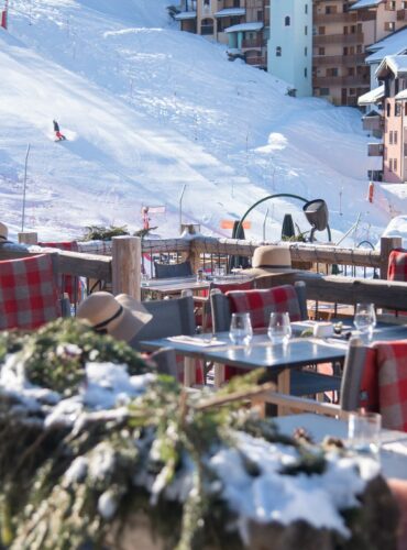 L’accès au restaurant par les pistes !